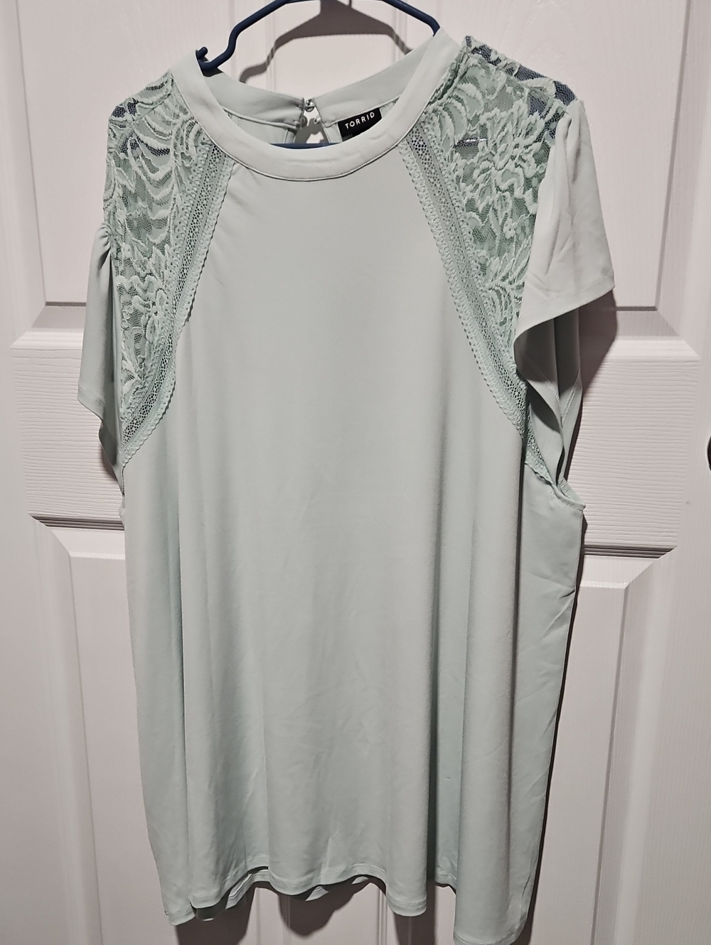 Torrid Mint Lace Shoulder Cap Sleeve Top 5XL